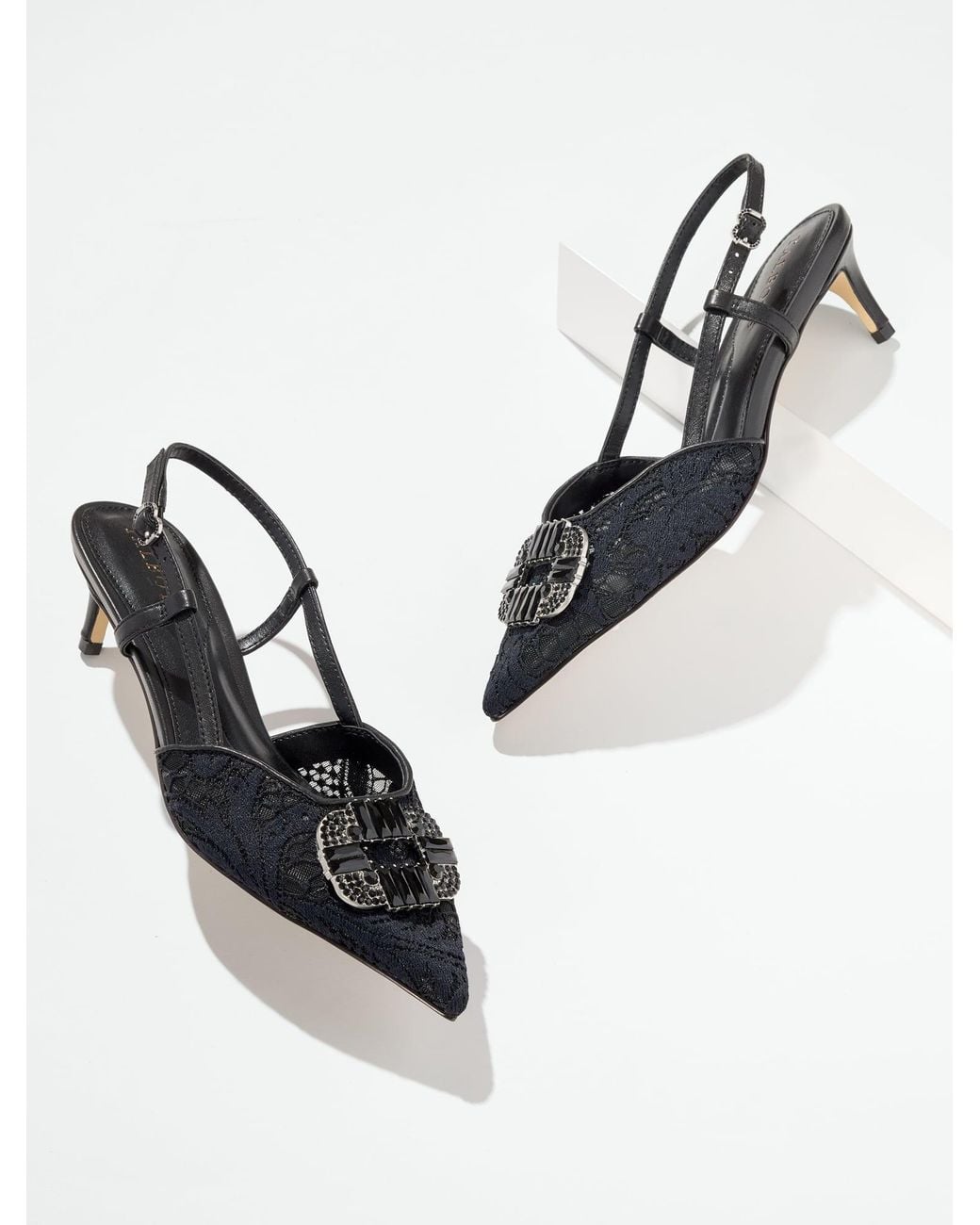 Talbots Metallic Elena Embellished Slingback Pumps