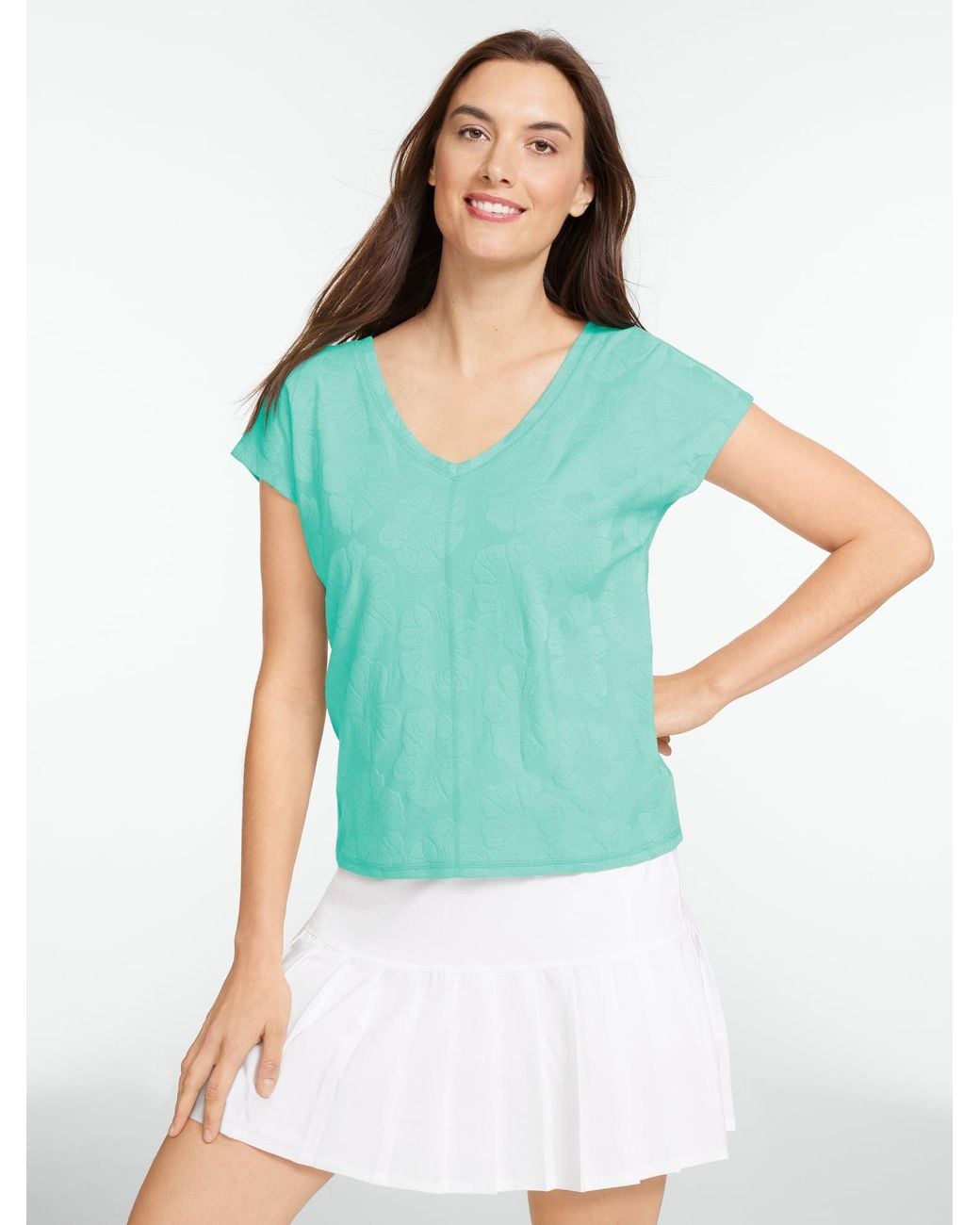 Talbots Green Short Sleeve V-neck T-shirt