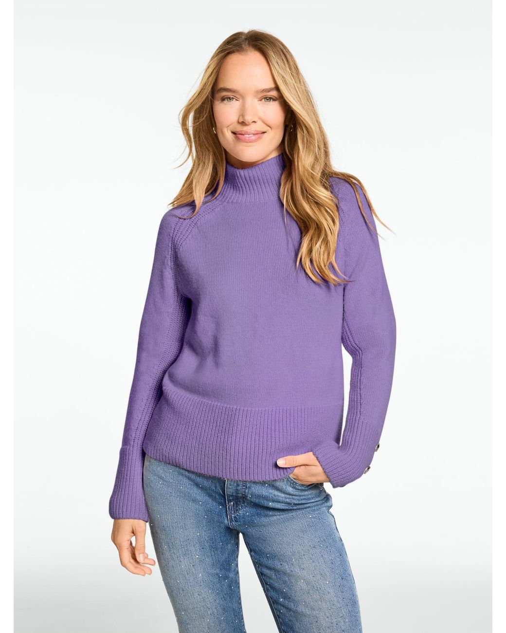Talbots Purple Mockneck Sweater