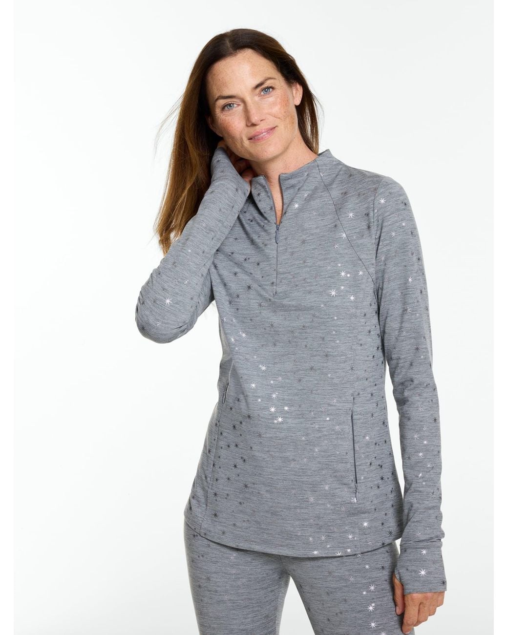 Talbots Gray Half-zip Pullover Sweater