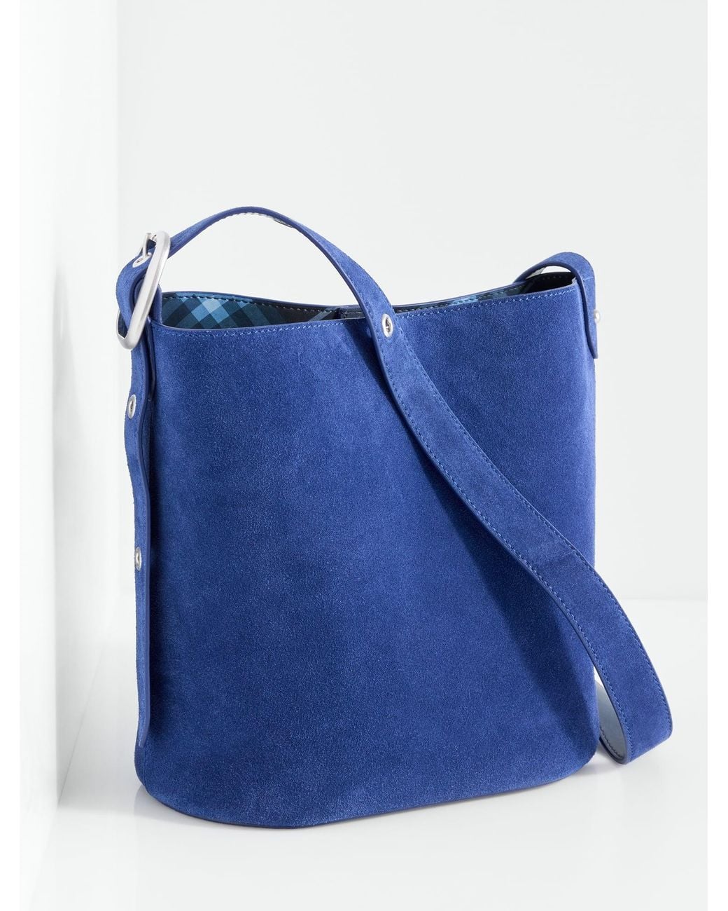 Talbots Blue Cora Suede Bucket Bag
