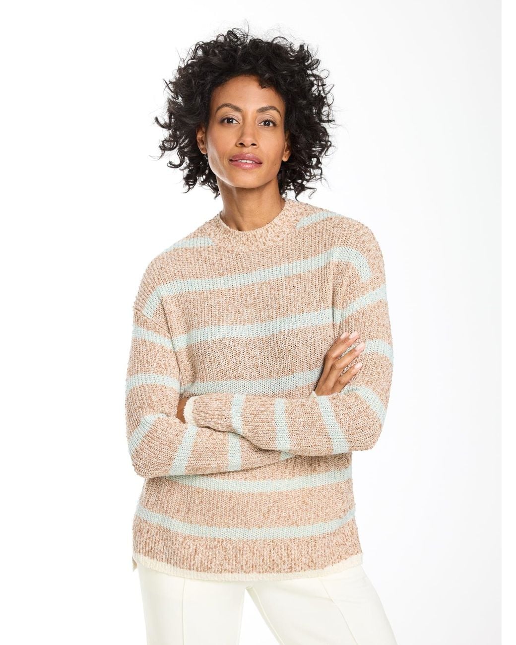 Talbots Natural Slub Cotton Crewneck Sweater
