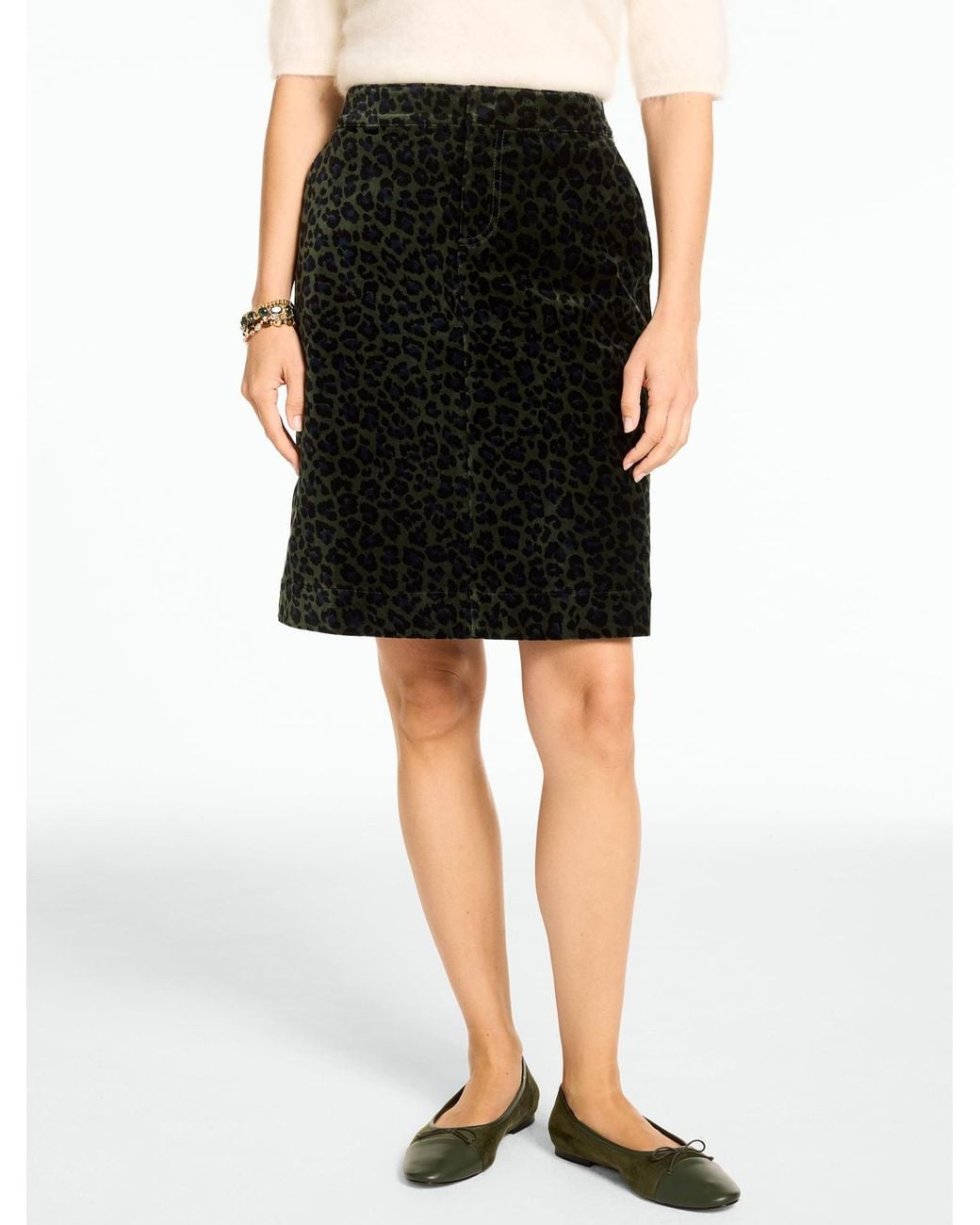 Talbots Black Velveteen Trouser Skirt