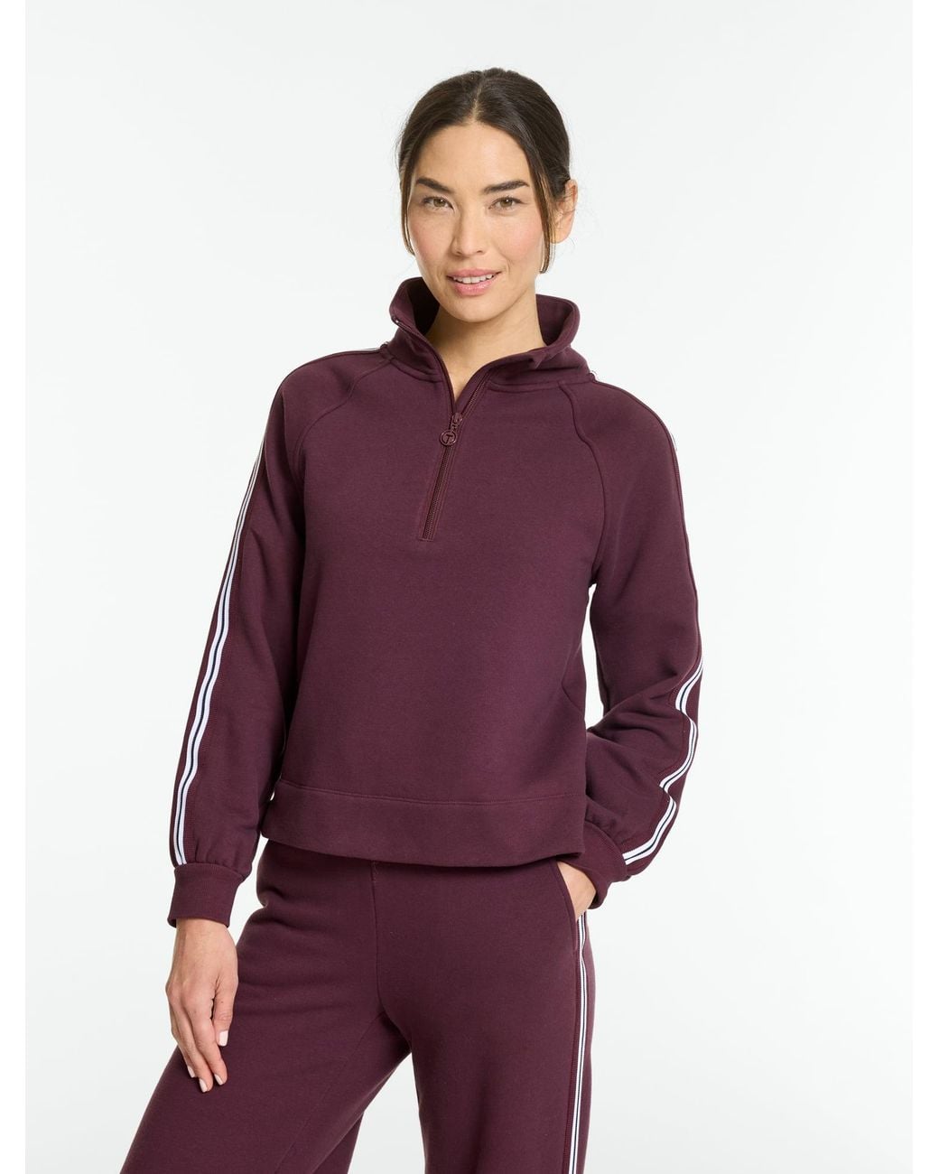Talbots Purple Cozy Fleece Half-zip Pullover Sweater