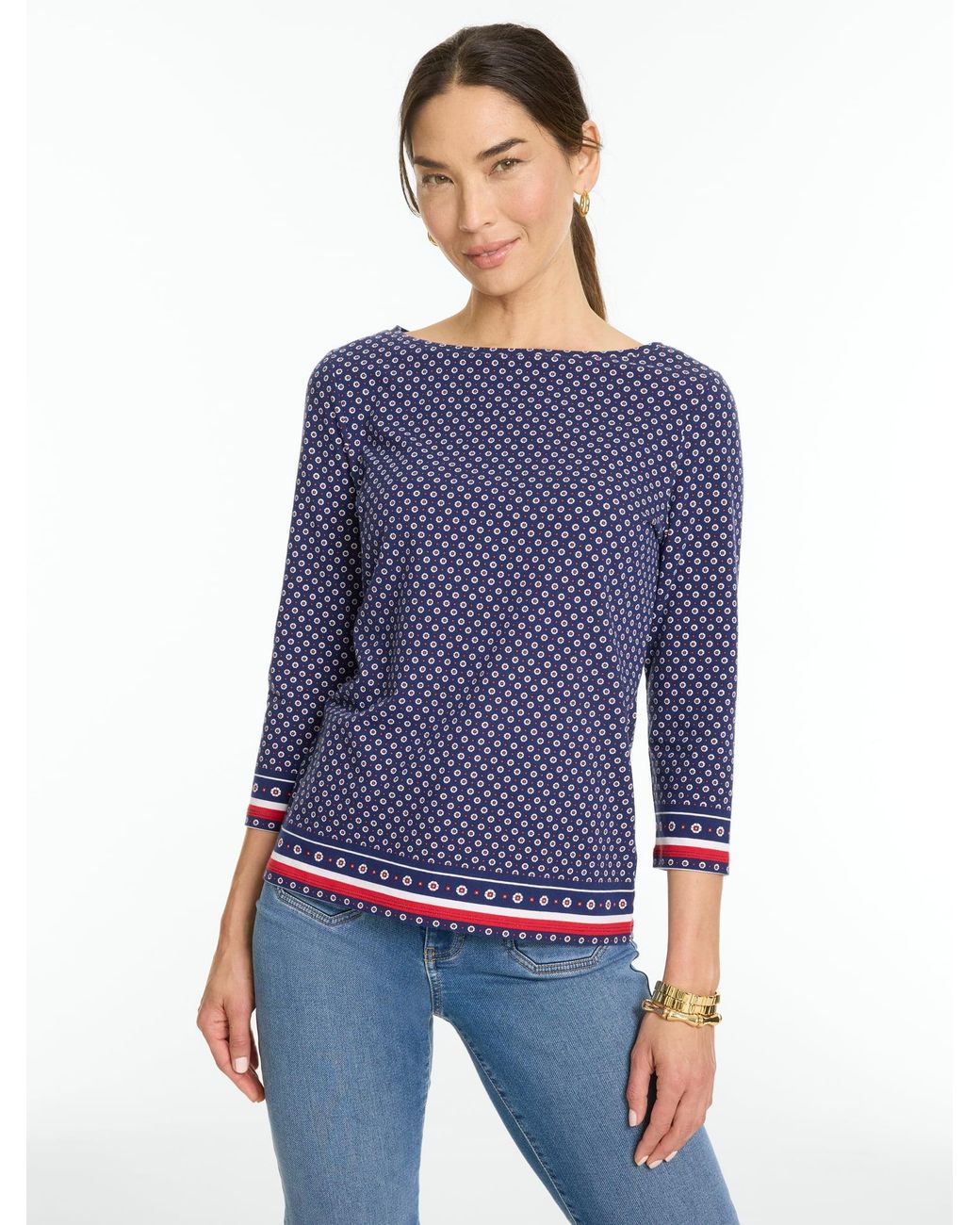 Talbots Blue Bateau Neck T-shirt