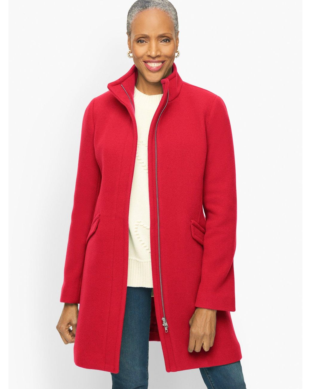 Talbots Albury Wool Blend Coat in Red Lyst