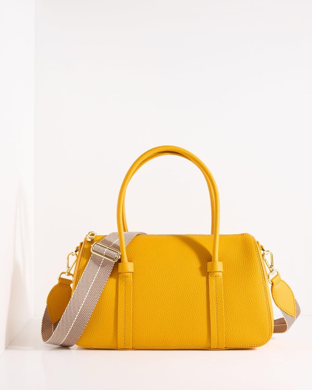 Talbots Yellow Lexington Pebble Leather Satchel