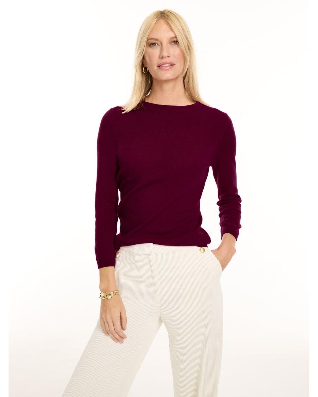 Talbots Purple Audrey Cashmere Sweater