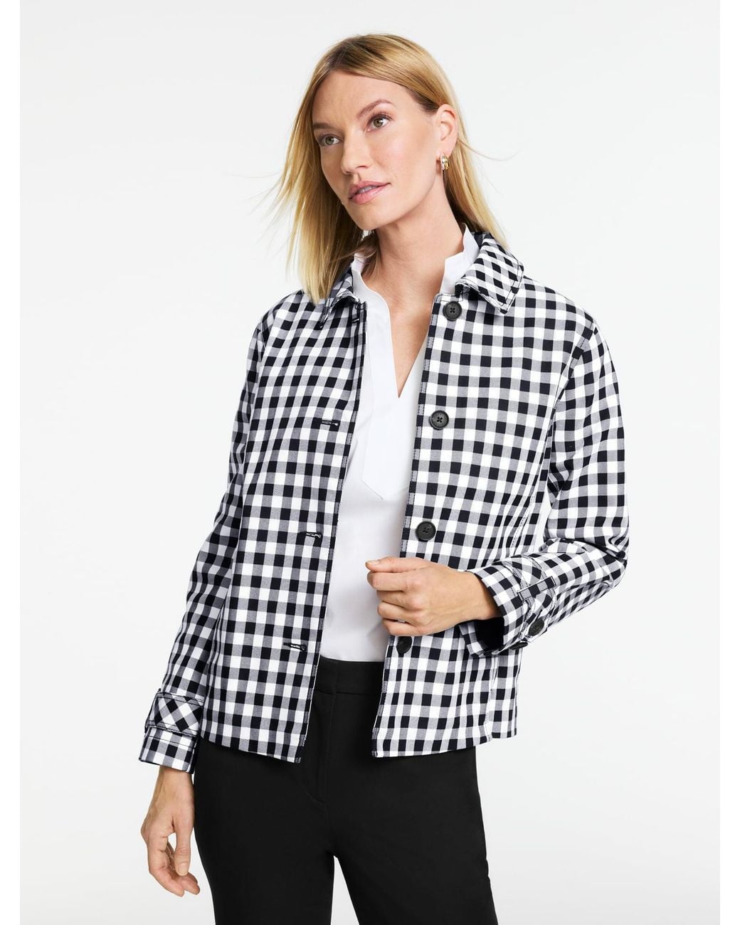 Talbots Blue Gingham Jacket