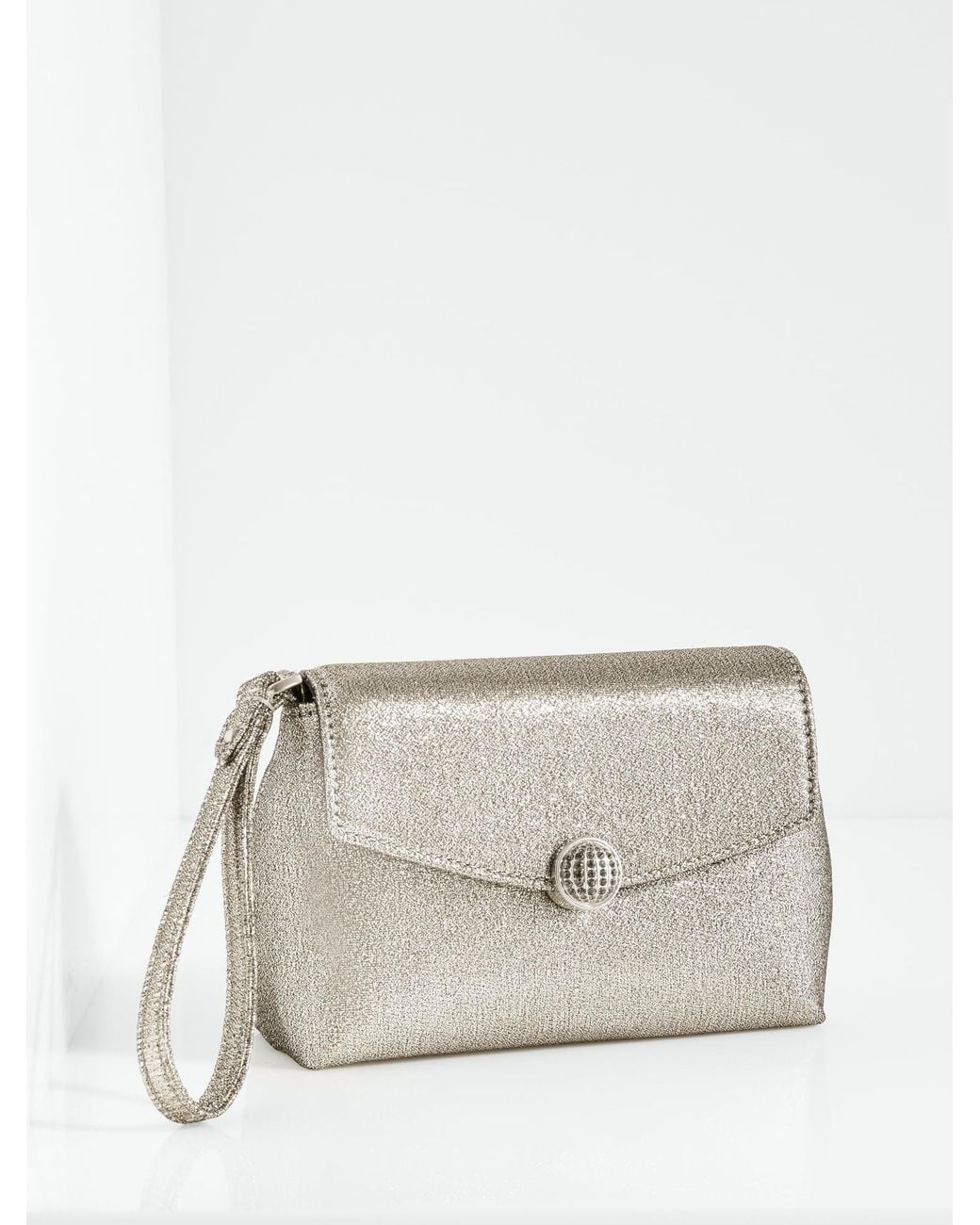 Talbots Gray Metallic Wristlet