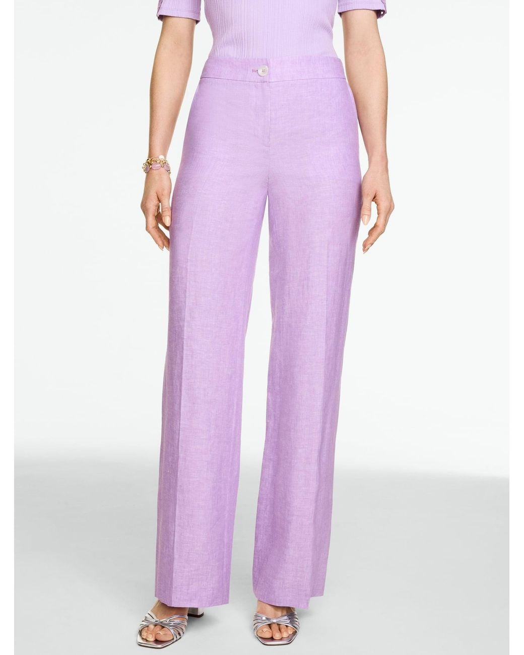 Talbots Purple Linen Wide Leg Pants