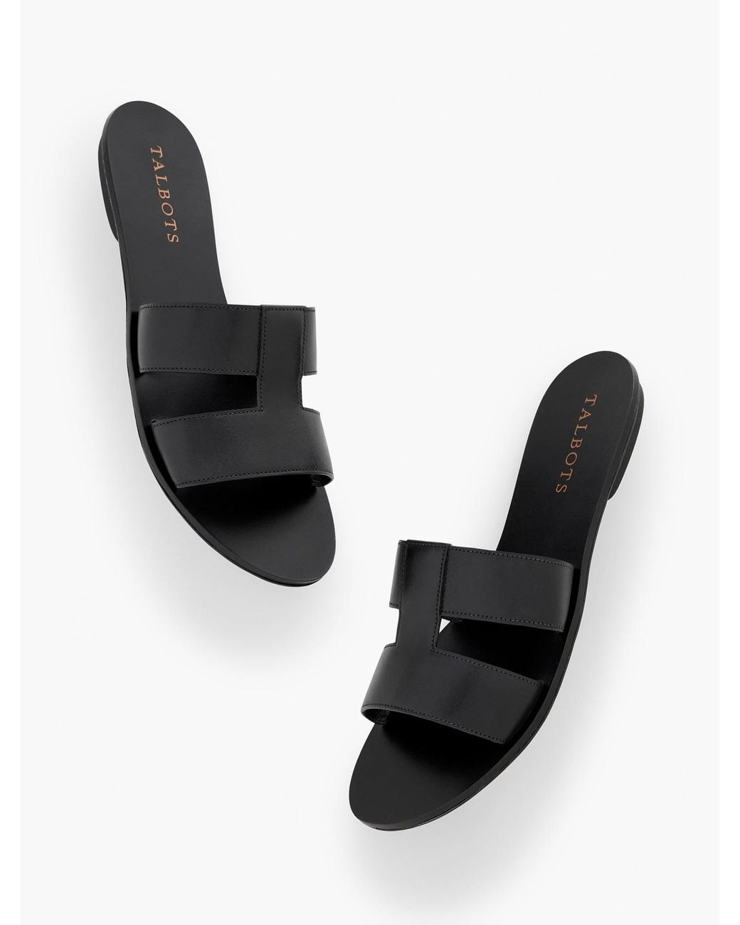 Talbots Black Hannah Vachetta Slides
