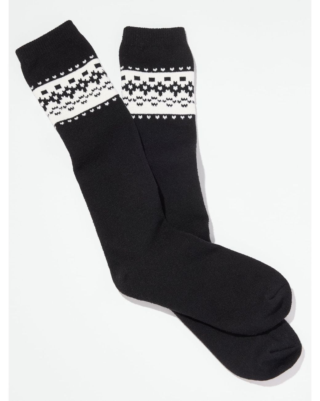 Talbots Black Chic Fair Isle Boot Socks