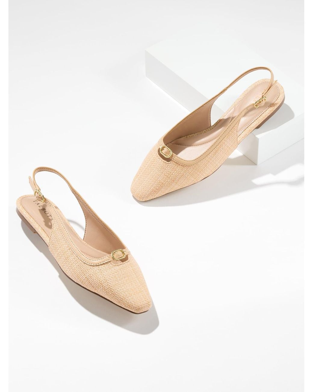 Talbots Natural Whitley Raffia Slingback Flats