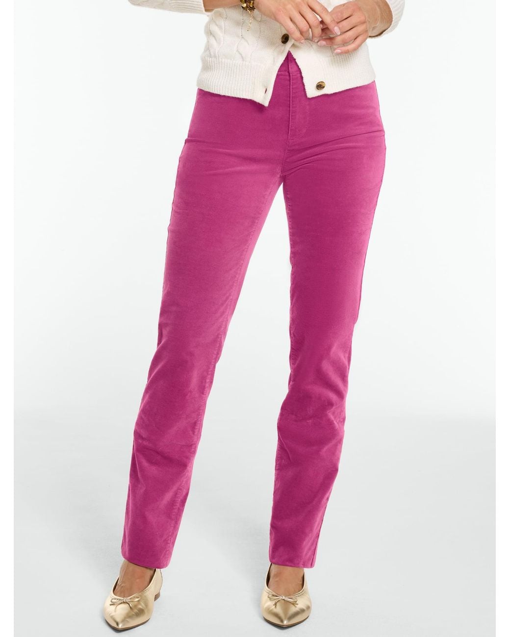 Talbots Pink Velveteen Straight Leg Pants