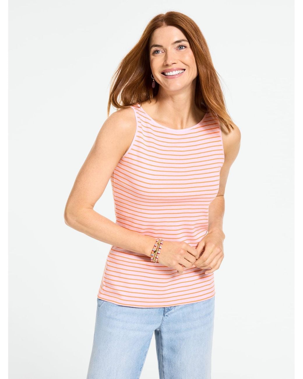 Talbots Multicolor Bateau Neck Tank Top