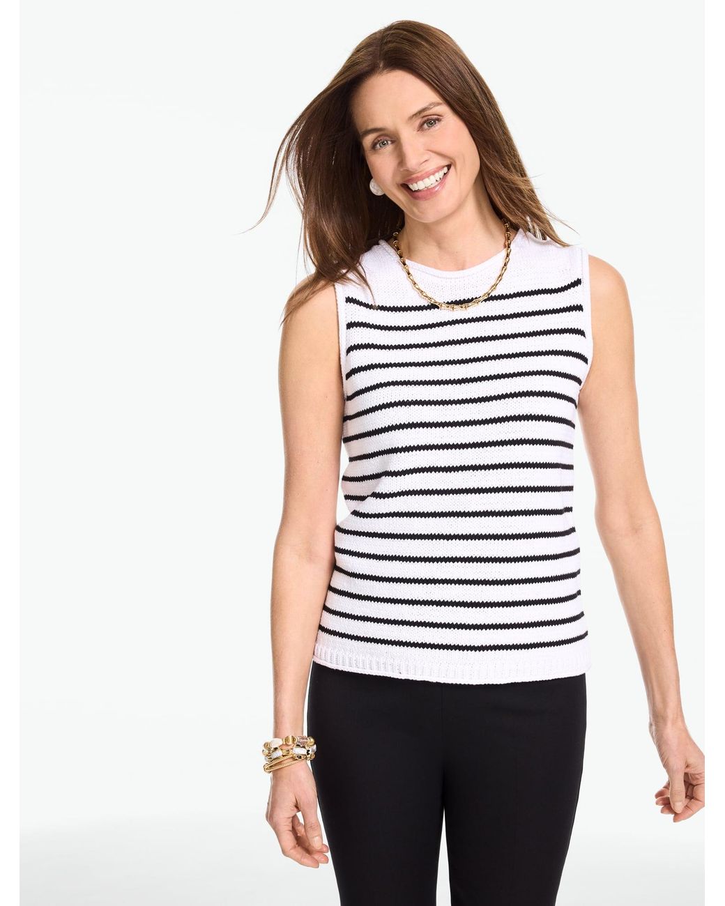 Talbots Multicolor Roll Edge Sweater Shell