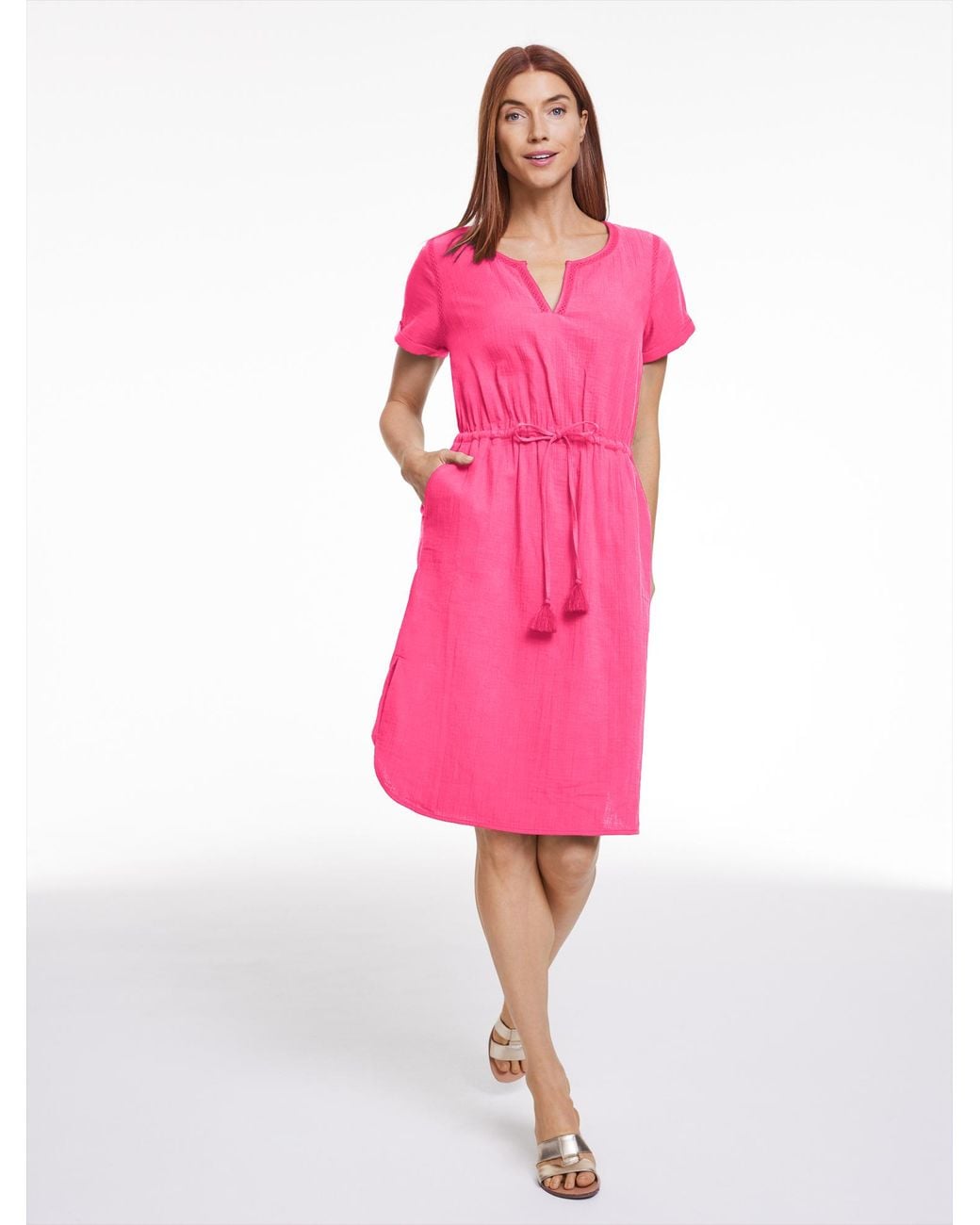 Aqua Club Pink Gauze Beach Dress Cover-up