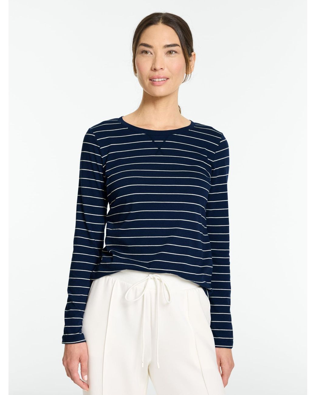 Talbots Blue Supersoft Jersey Long Sleeve Crewneck T-shirt