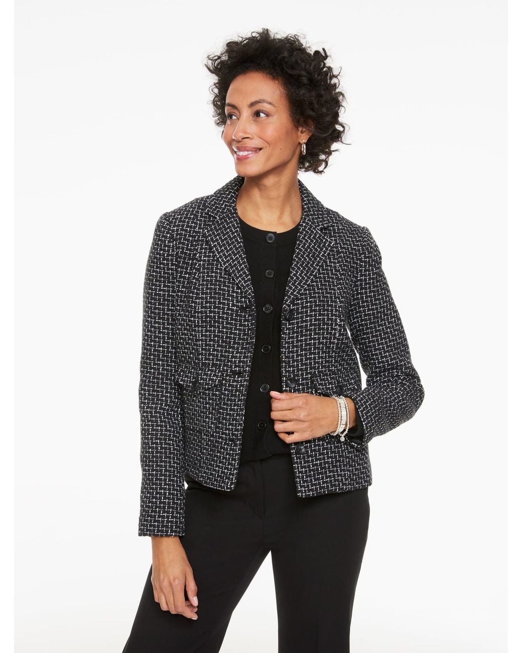 Talbots Gray Eisenhower Tweed Jacket