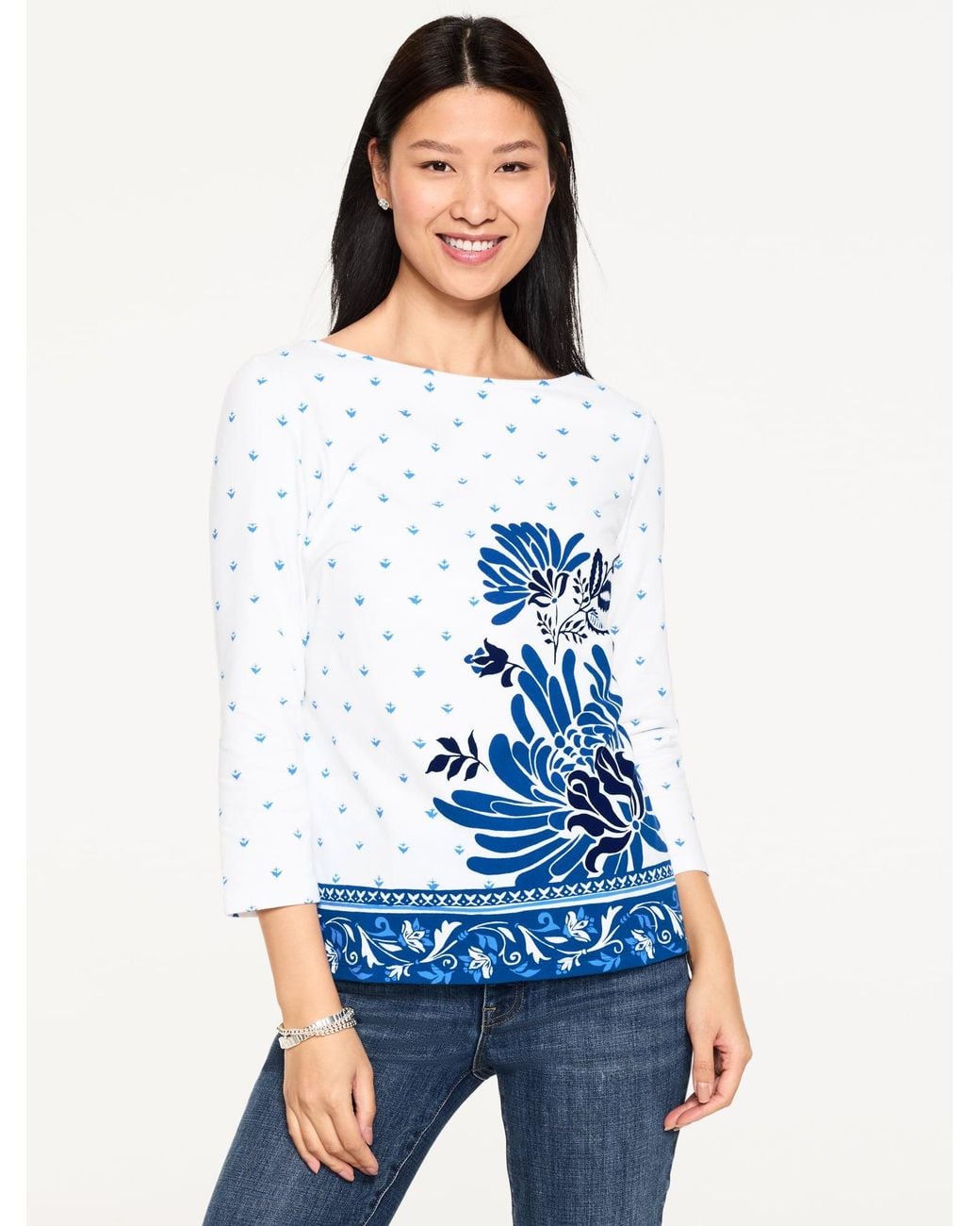 Talbots White Bateau Neck T-shirt