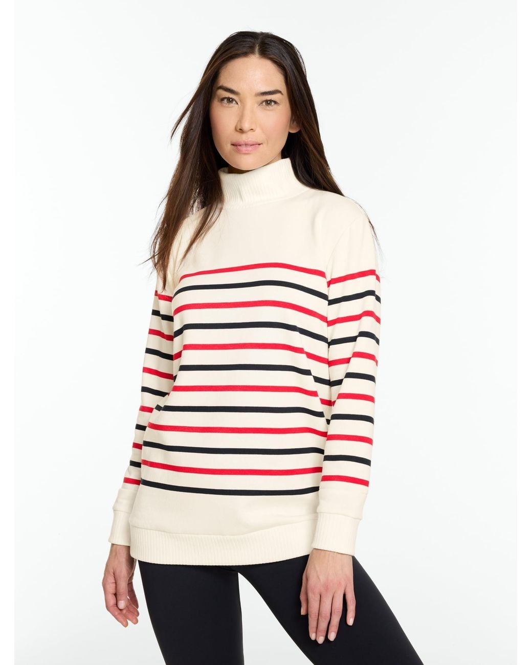 Talbots Red Cozy Fleece Mockneck Pullover Sweater