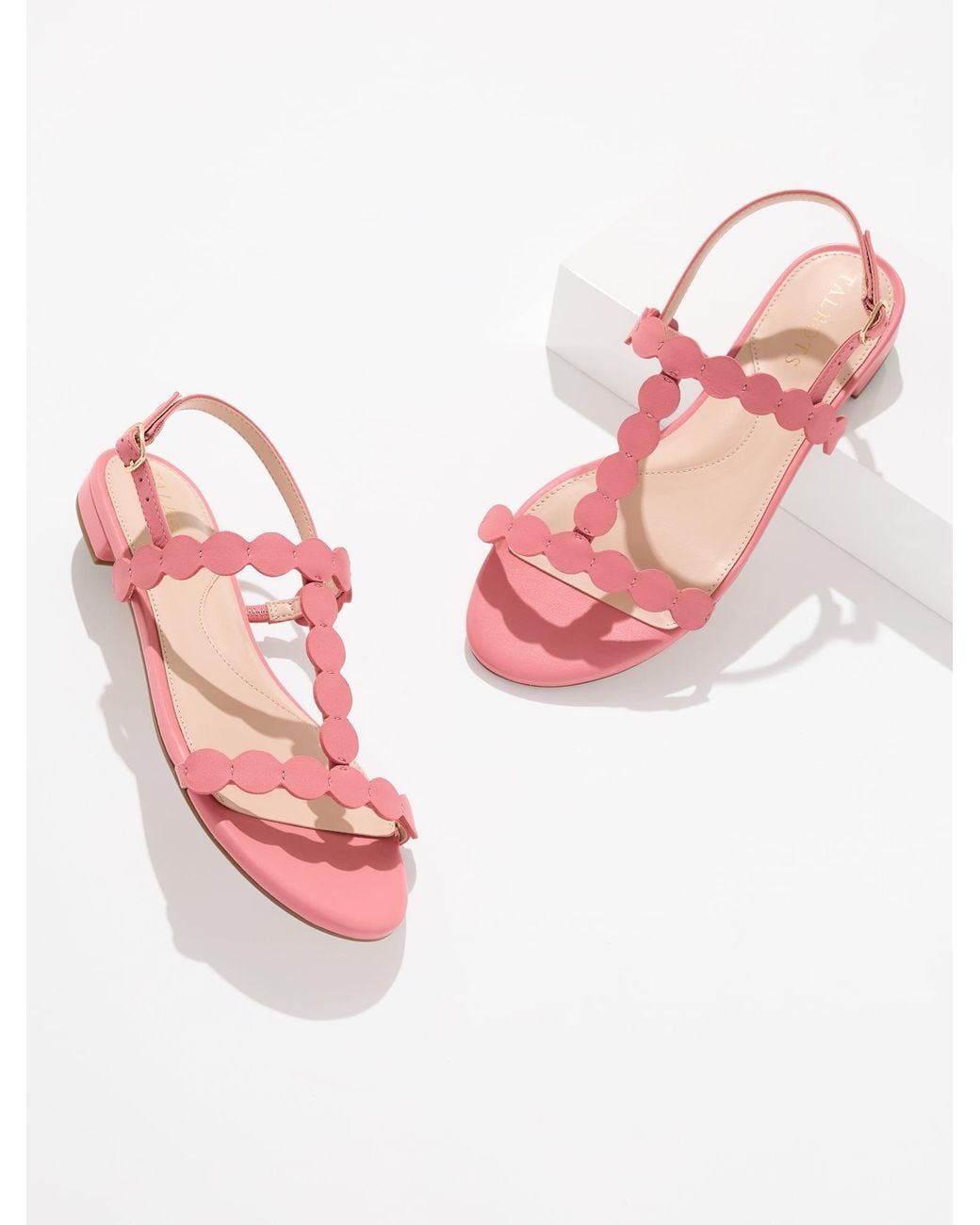Talbots Pink Keri Dot Vachetta Sandals