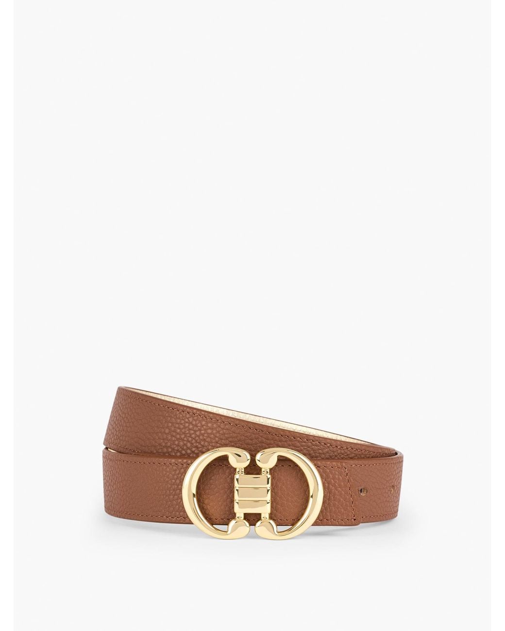 Talbots White Reversible Metallic Belt