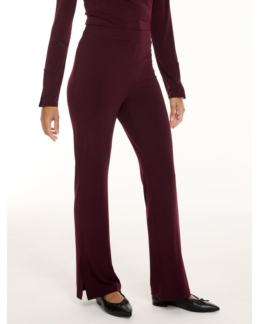 Talbots Red Knit Kit Kick Flare Pants