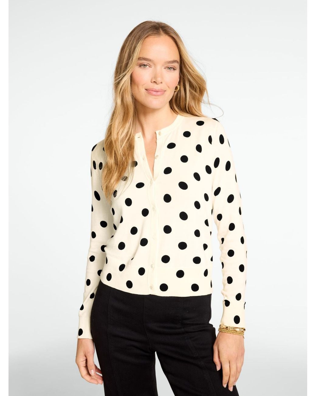 Talbots White Decidedly Dressy Cardigan Sweater
