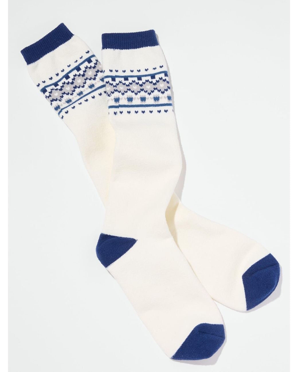 Talbots Blue Chic Fair Isle Boot Socks