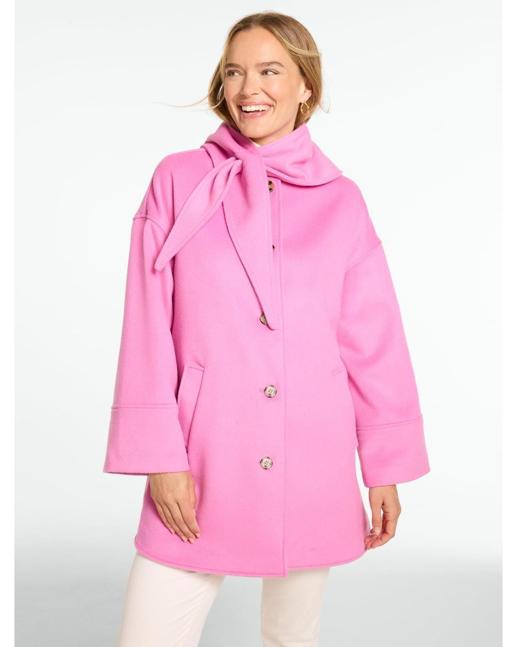 Talbots Pink Wrap Scarf Jacket
