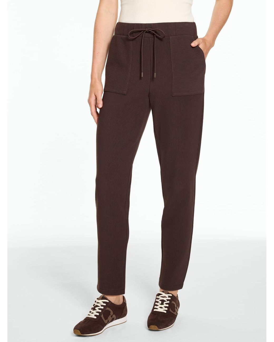 Talbots Brown Ottoman Rib Tapered Leg Pants