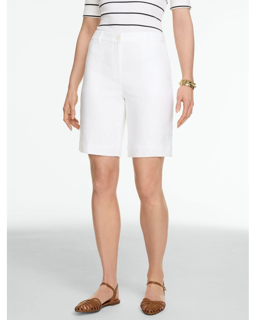 Talbots White Linen Shorts