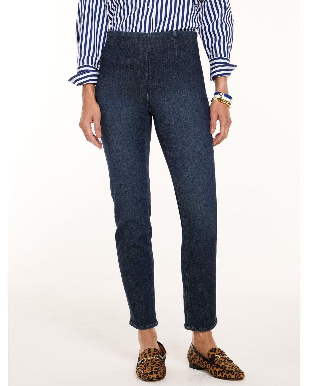 Talbots Blue Slim Ankle Pull-on Travel Jeans