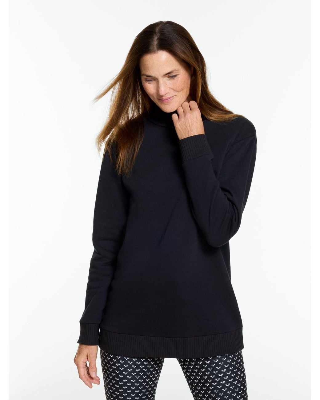 Talbots Blue Cozy Fleece Ribbed Mockneck Pullover Sweater