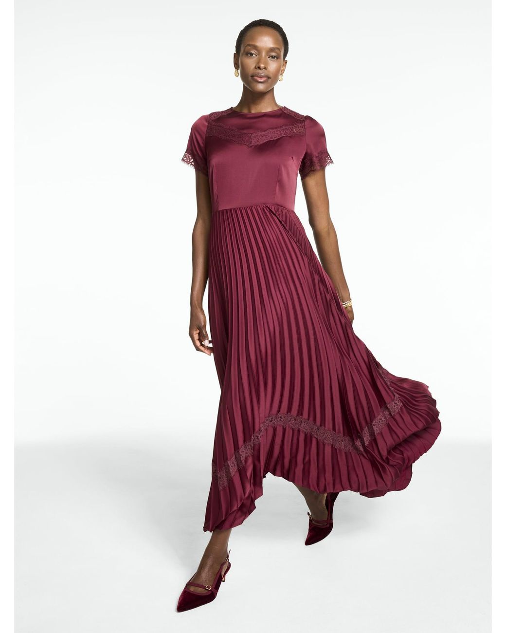 Talbots Red Rsvp Soft Satin Charmeuse Dress