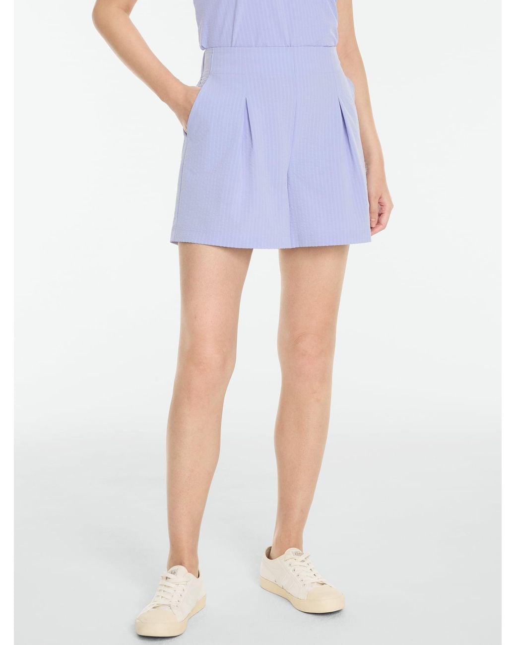 Talbots Blue Lightweight Woven Stretch Seersucker Shorts