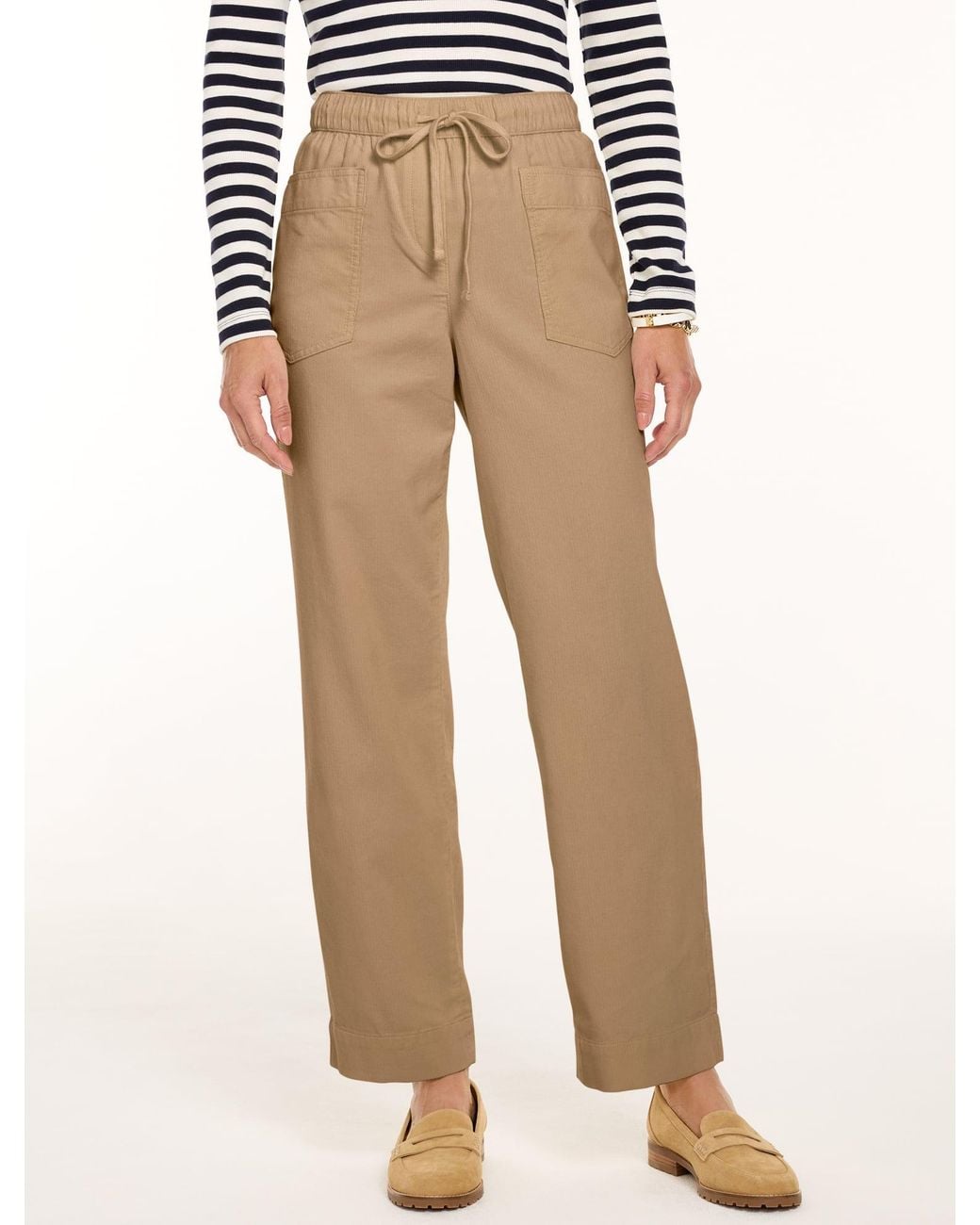 Talbots Natural Corduroy Straight Leg Pull-on Pants