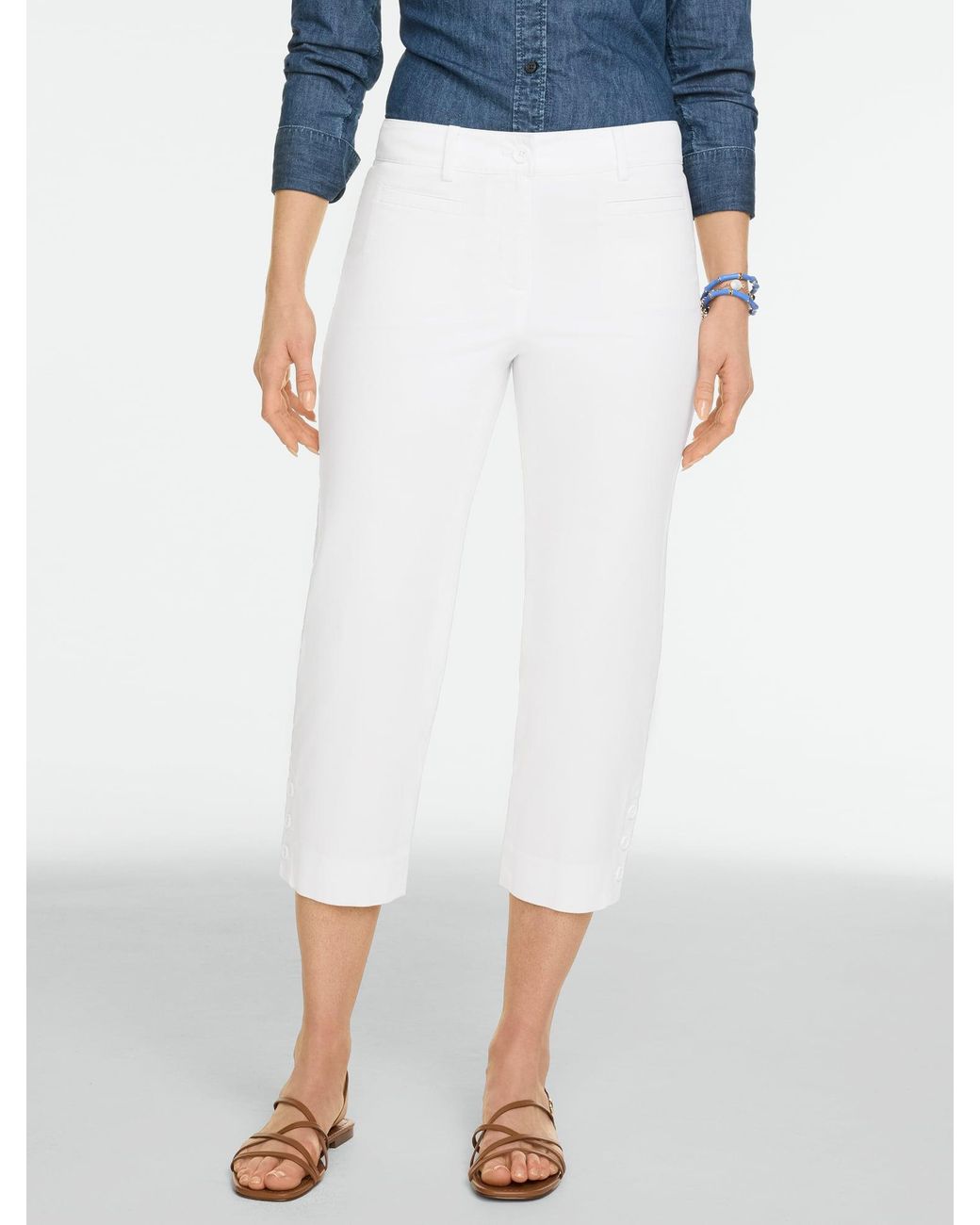 Talbots White Heritage Twill Capri Pants