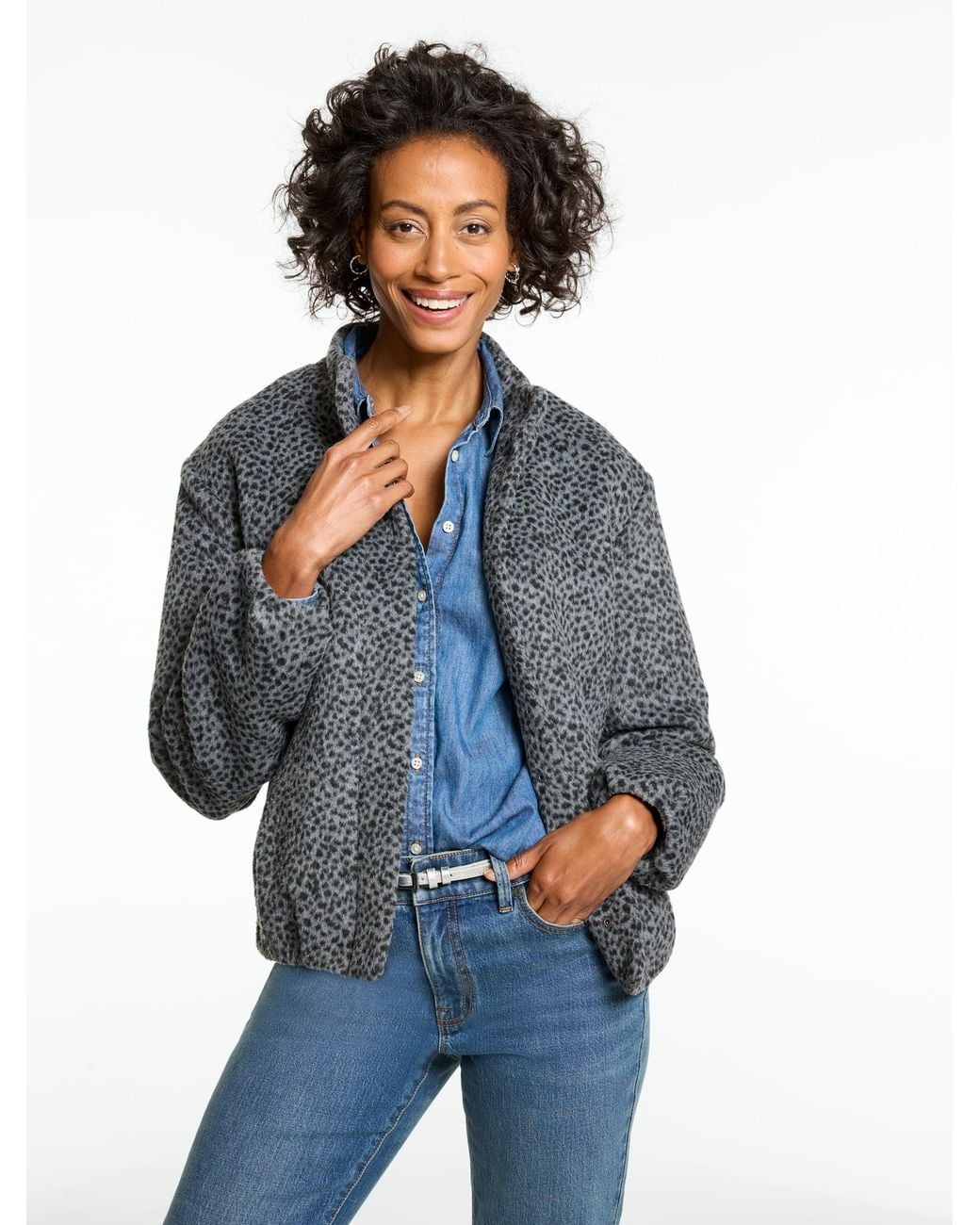 Talbots Blue Mockneck Jacket