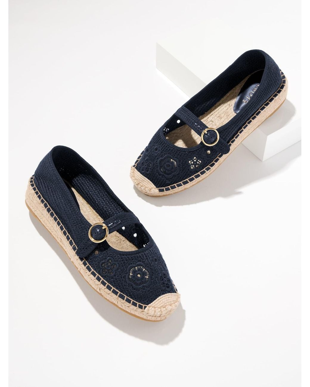 Talbots Blue Iva Mary Jane Espadrille Flats