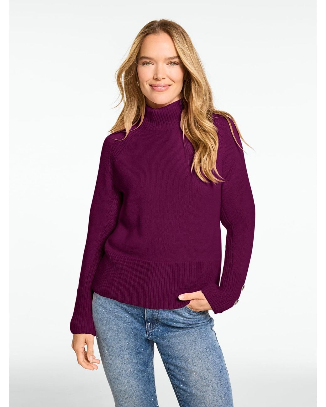 Talbots Purple Mockneck Sweater