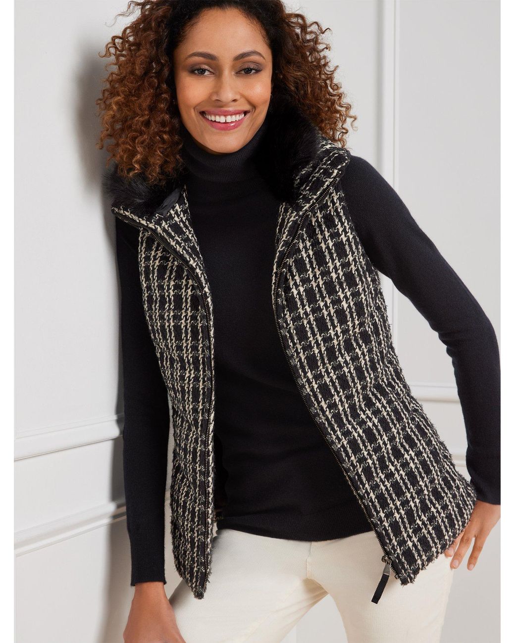 Talbots faux fur vest sale