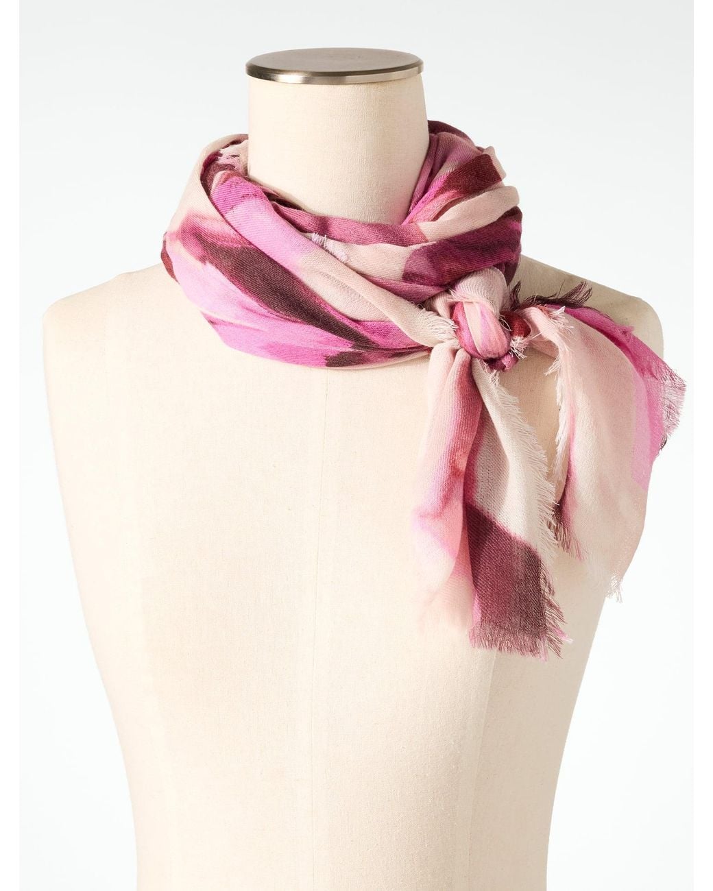 Talbots Pink Luminous Blossoms Square Scarf