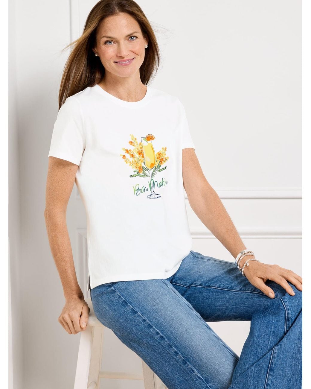 Talbots White Crewneck T-shirt