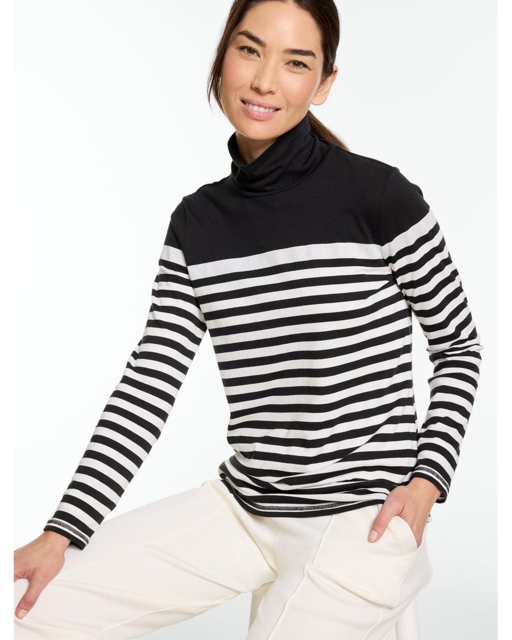 Talbots Black Supersoft Jersey Turtleneck T-shirt