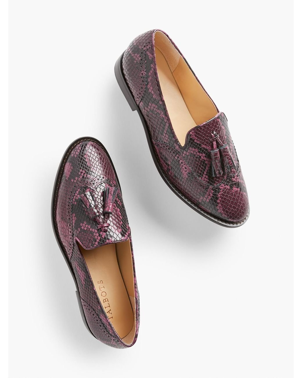 Talbots Leighton Brogue Tasseled Embossed Exotic Loafer Lyst