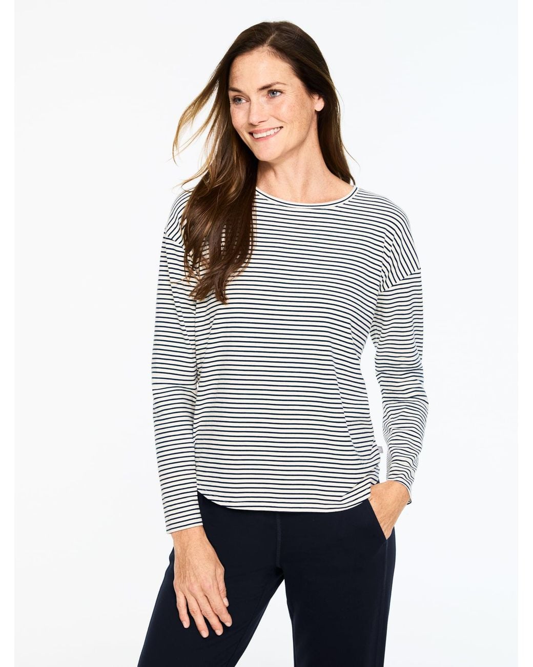 Talbots Gray Ribbed Crewneck T-shirt