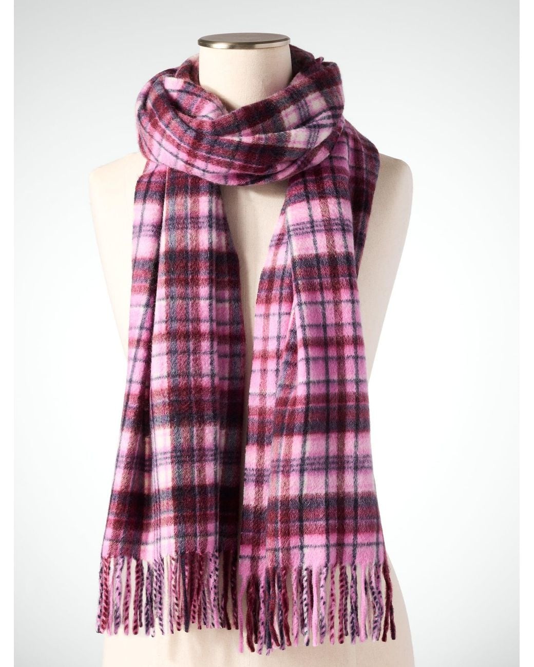 Talbots Purple Cashmere Waterweave Scarf